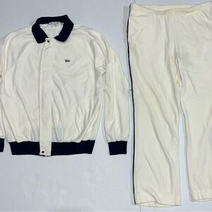 Vintage 80s Christian Dior Monsieur Sweater SweatSuit Pants Zip Velvet Velour